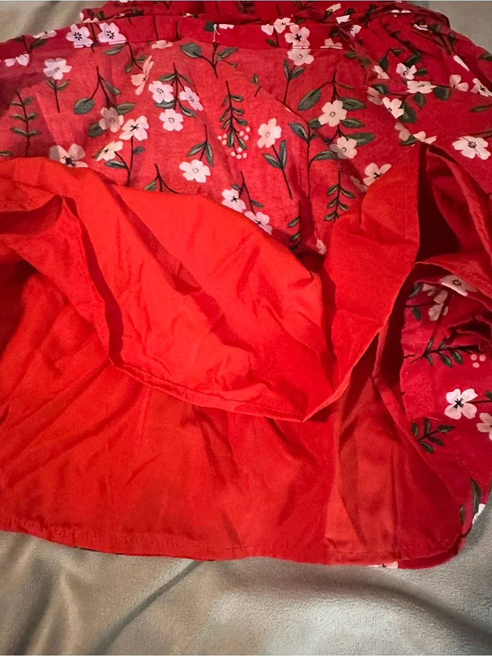 Carter's Red Floral Sleeveless Tie-Waist Dress